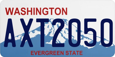 WA license plate AXT2050