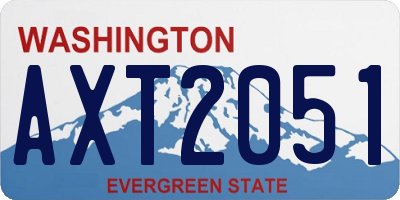 WA license plate AXT2051