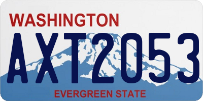 WA license plate AXT2053