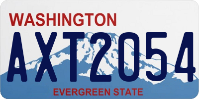WA license plate AXT2054