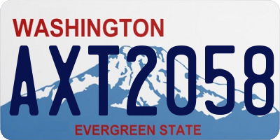 WA license plate AXT2058