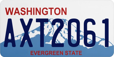 WA license plate AXT2061