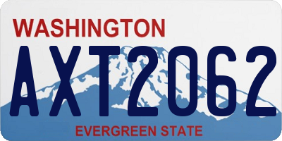 WA license plate AXT2062