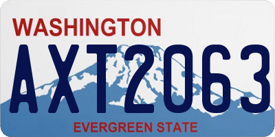 WA license plate AXT2063