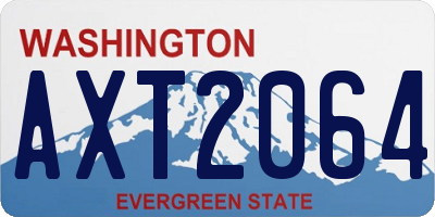 WA license plate AXT2064