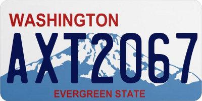 WA license plate AXT2067