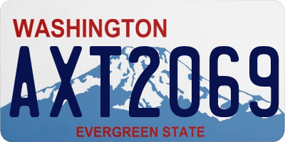 WA license plate AXT2069