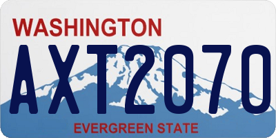 WA license plate AXT2070