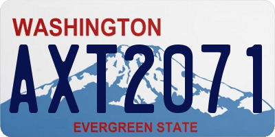 WA license plate AXT2071