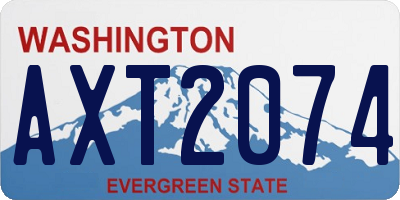 WA license plate AXT2074