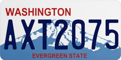 WA license plate AXT2075