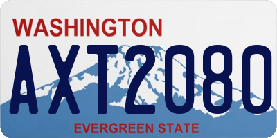 WA license plate AXT2080