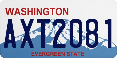 WA license plate AXT2081