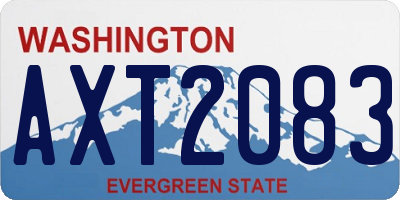 WA license plate AXT2083