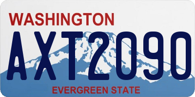 WA license plate AXT2090