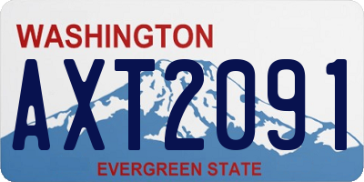 WA license plate AXT2091