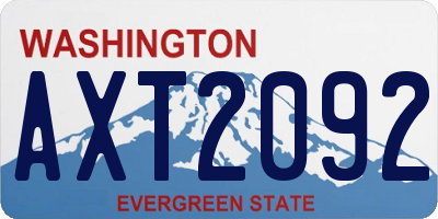 WA license plate AXT2092