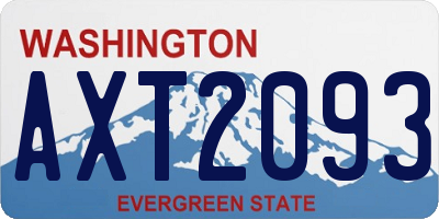 WA license plate AXT2093