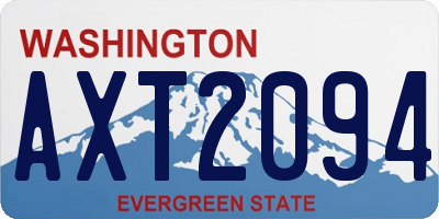 WA license plate AXT2094