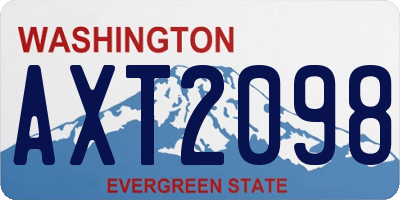 WA license plate AXT2098