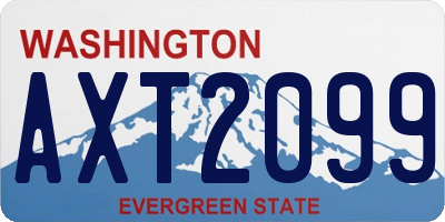WA license plate AXT2099