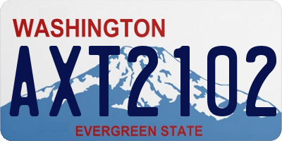 WA license plate AXT2102