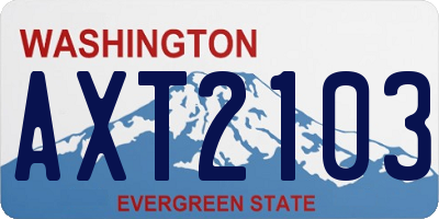 WA license plate AXT2103