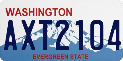 WA license plate AXT2104