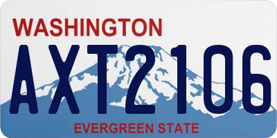 WA license plate AXT2106