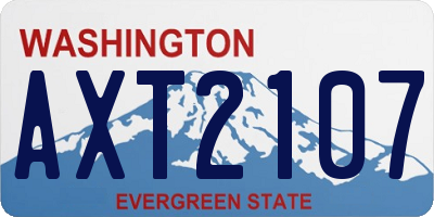 WA license plate AXT2107