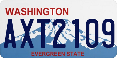 WA license plate AXT2109