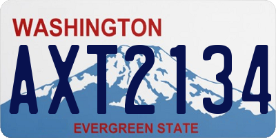WA license plate AXT2134