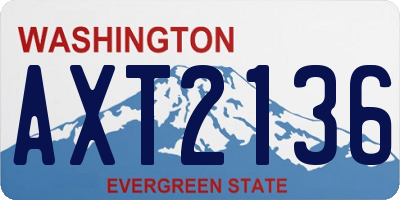 WA license plate AXT2136