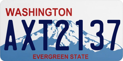 WA license plate AXT2137