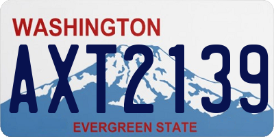 WA license plate AXT2139