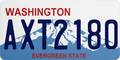 WA license plate AXT2180
