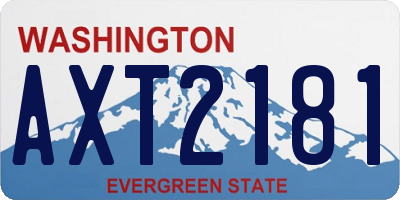 WA license plate AXT2181