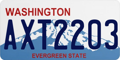 WA license plate AXT2203