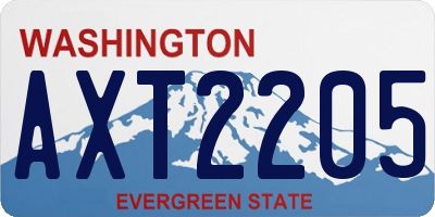 WA license plate AXT2205