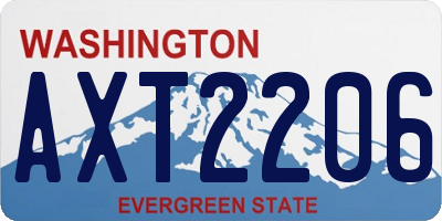 WA license plate AXT2206