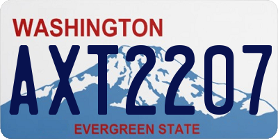 WA license plate AXT2207