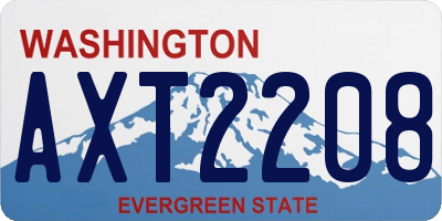 WA license plate AXT2208