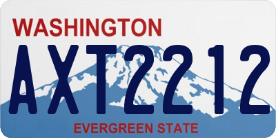 WA license plate AXT2212