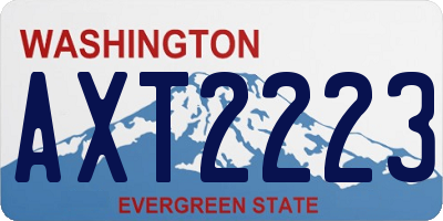 WA license plate AXT2223