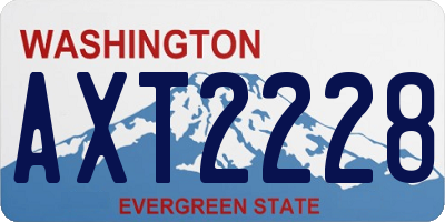 WA license plate AXT2228