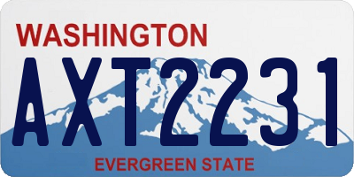 WA license plate AXT2231