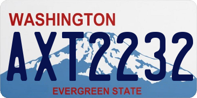 WA license plate AXT2232