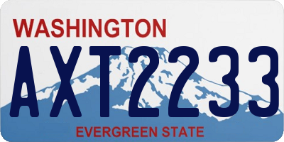 WA license plate AXT2233