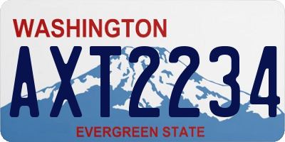 WA license plate AXT2234