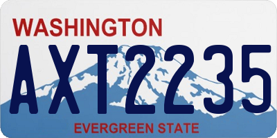 WA license plate AXT2235